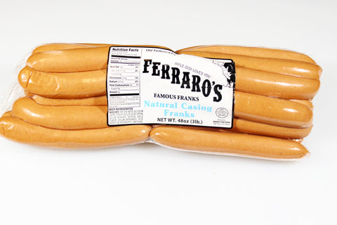 Ferraro's 3lb Natural Casing Franks  $14.99