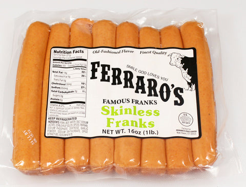Ferraro's 1lb Skinless Franks - 8 to the pound  $4.49